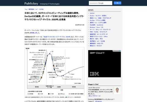 ガートナー ジャパンは、「日本における未来志向型インフラ・テクノロジのハイプ・サイクル：2020年」を発表しました。 米調査会社のガートナーは、「先進テクノロジのハイプ・サイクル：2020年」など、グローバルな視点で先進テクノロジーの分類を...