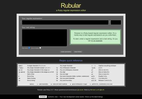 Ruby-based regular expression editor/tester