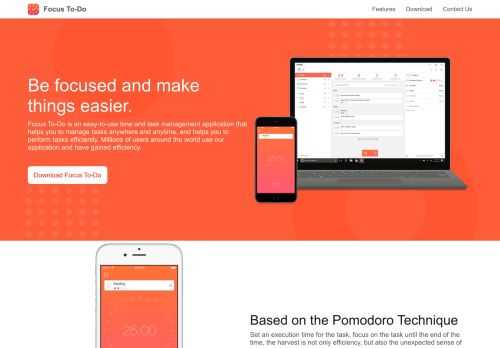Focus To-Do, a time management application that combines the pomodoro technique and task list. Integrated Pomodoro Timer help you to work and learn efficiently. Powerful task management, easy handling of various to-dos, setting reminders, repetitions or subtasks. And it is a cross-platform applicaion that supports seamless synchronization between Android, iOS, Windows and Mac.