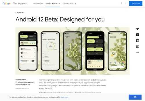 Announcing Android 12 Beta and features in Android 12.