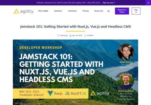 In this workshop, we will launch a Nuxt.js blog website using a Headless CMS Agility: from creating the project to the final deployment.