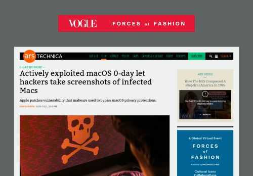 Apple patches vulnerability that malware used to bypass macOS privacy protections.
