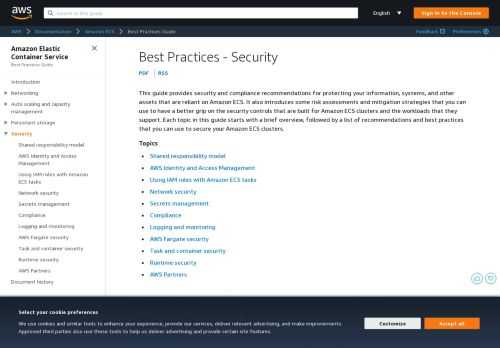 These are the security best practices for Amazon ECS that you should be mindful of when using Amazon ECS in a production environment.