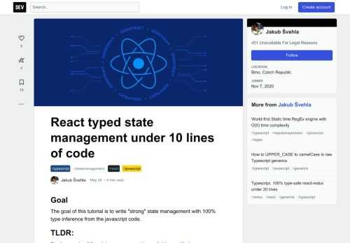 Goal   The goal of this tutorial is to write "strong" state management with 100% type infere... Tagged with typescript, statemanagement, react, javascript.