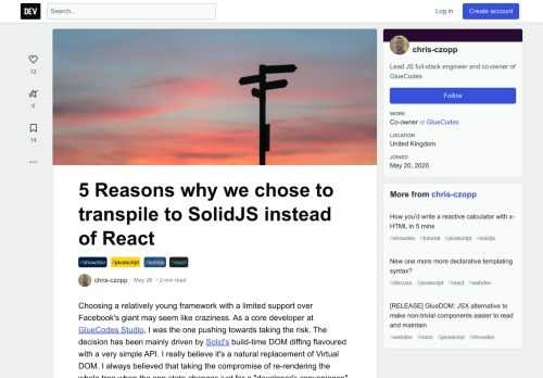 Choosing a relatively young framework with a limited support over Facebook's giant may seem like craz... Tagged with showdev, javascript, solidjs, react.