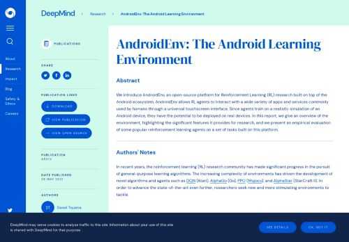 AndroidEnv is a platform that allows agents to interact with an Android device and solve custom tasks built on top of the Android OS.