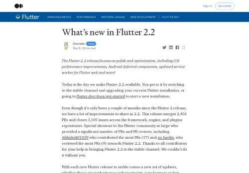 Flutter 2.2 focuses on polish and optimization, including iOS performance improvements, Android deferred components, updated service workers and more!