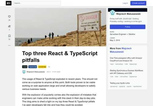 Mind those pitfalls while working with React & TypeScript. Tagged with react, typescript, javascript, ts.