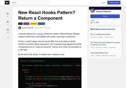 I recently listened to a podcast where the creator of React Router, Michael Jackson mentioned a new p... Tagged with react, webdev, javascript, typescript.