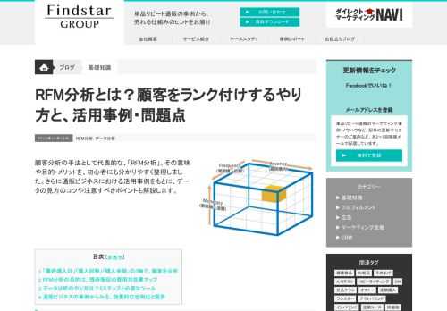 顧客分析の手法として代表的な、「RFM分析」。その意味や目的・メリットを、初心者にも分かりやすく整理しました。さらに通販ビジネスにおける活用事例をもとに、データの見方のコツや注意すべきポイントも解説します。