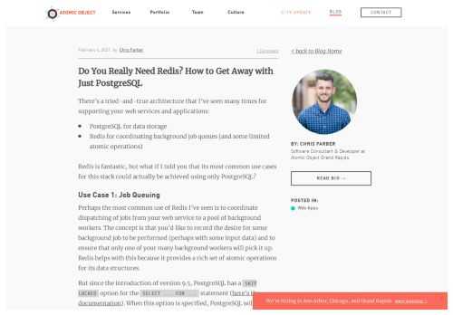 It's a common architecture to have PostgreSQL and Redis serve as the backbone of your app, but PostgreSQL may be capable of everything you use Redis for.