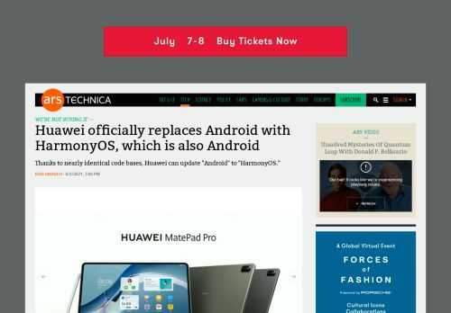 Thanks to nearly identical code bases, Huawei can update "Android" to "HarmonyOS."