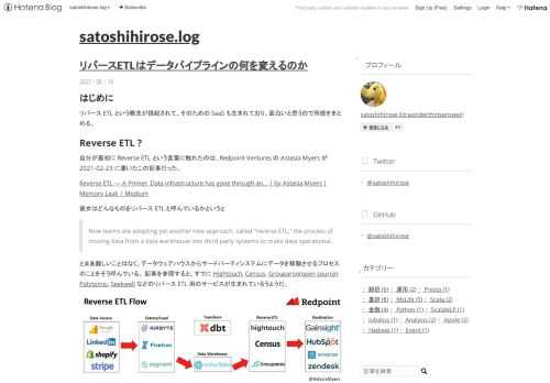 はじめに リバース ETL という概念が提起されて、そのための SaaS も生まれており、面白いと思うので所感をまとめる。 Reverse ETL ? 自分が最初に Reverse ETL という言葉に触れたのは、Redpoint Ventures の Astasia Myers が 2021-02-23 に書いたこの記事だった。 Reverse ETL — A Primer. Data infrastructure has gone through an… | by Astasia Myers | Memory Leak | Medium 彼女はどんなものをリバース ETL と呼んでいるかと…