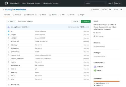 Official PyTorch repo for GAN's N' Roses. Diverse im2im and vid2vid selfie to anime translation. - mchong6/GANsNRoses