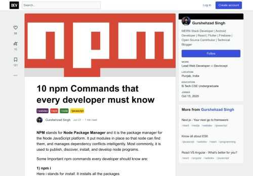 NPM stands for Node Package Manager and it is the package manager for the Node JavaScript platform.... Tagged with webdev, npm, node, javascript.