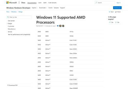 This specification details the processors that can be used with Customer Systems that include Windows Products (including Custom Images).