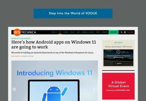 Microsoft is building an Android framework on top of the Windows Subsystem for Linux. 