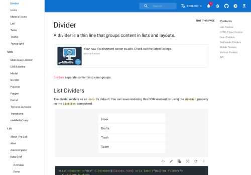 A divider is a thin line that groups content in lists and layouts.