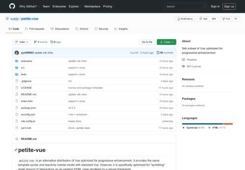 5kb subset of Vue optimized for progressive enhancement - vuejs/petite-vue