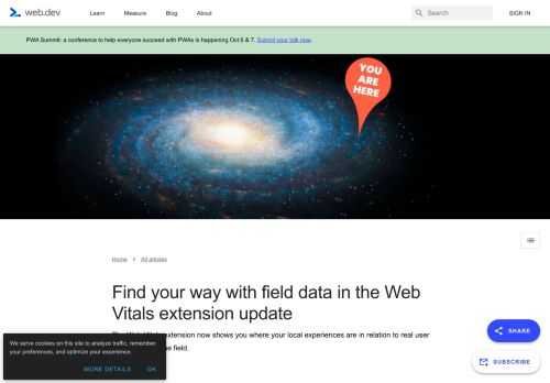 The Web Vitals extension now shows you where your local experiences are in relation to real user experiences in the field.