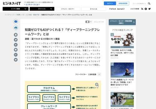 「ディープラーニングによってIT業界が変わりつつある」といった言葉を耳にすることがありますが、「実際にディープラーニングを扱うことは簡単なことではない」とほとんどの人は感じているでしょう。たしかに、知識ゼロから、多層ニューラルネットワークを構築して機械学習を始めるのは簡単ではありません。しかし、ディープラーニングが登場してからAI（人工知能）を使いやすくするためのツールやサービスがいくつも登場しており、今では「誰でもディープラーニングが扱える」ようになっています。今回は、ディープラーニングを使いやすくするためのツールについて解説していきます。