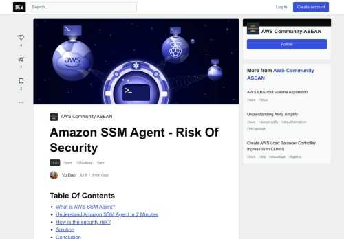 Amazon SSM Agent - Risk Of Security. Tagged with aws, ssm, cloudopz, iam.