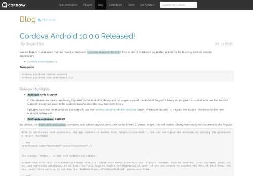 We are happy to announce that we have just released Cordova Android 10.0.0!  This is one of Cordova's supported platforms for building Android mobile app...