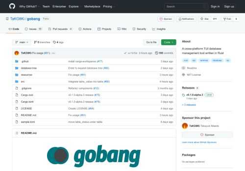 A cross-platform TUI database management tool written in Rust - GitHub - TaKO8Ki/gobang: A cross-platform TUI database management tool written in Rust