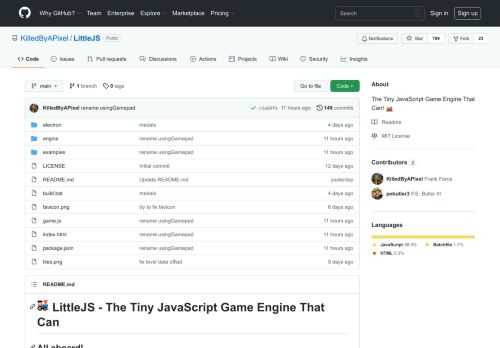 The Tiny JavaScript Game Engine That Can! 