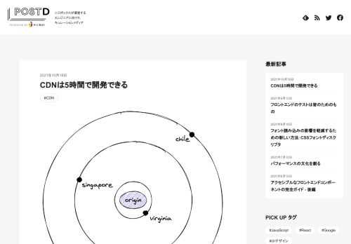 「CDN」（content delivery network）という言葉からは、Googleのような大企業がいくつもの巨大なハードウェアを管理し、1秒当たり何百ギガビットものデータを処理する様子が想…