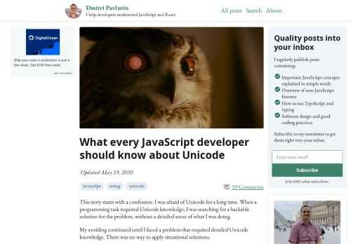 Unicode in JavaScript: basic concepts, escape sequences, normalization, surrogate pairs, combining marks and how to avoid pitfalls
