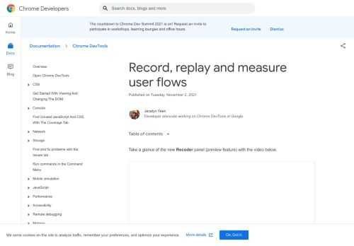 Record, replay and measure user flows with the Recorder panel.