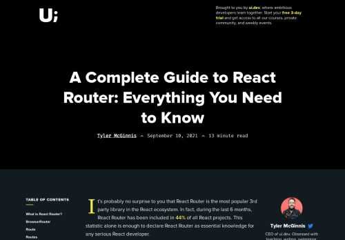 In this comprehensive, up-to-date tutorial, you'll learn everything you need to know to build production ready apps with React Router.