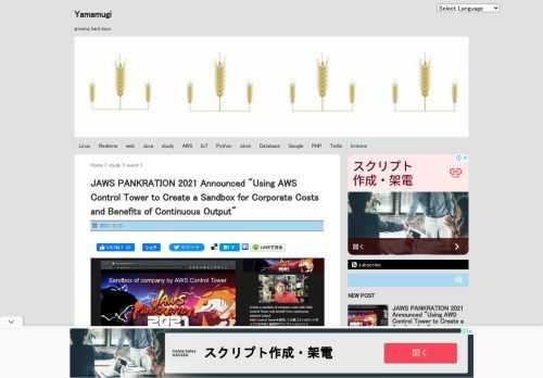 Tweet 同時通訳配信 JAWS PANKRATION 2021 -Up till downで、「AWS Control Towerを使用して企業コストのサンドボックスを作成と継続的アウトプットのメリット」というタイトルで発表しました。 