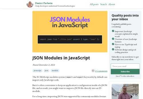 How to import JSON data directly into an ES module.