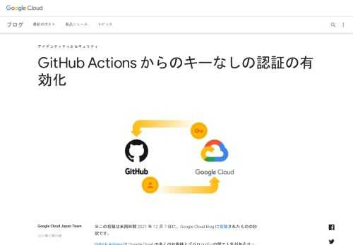 ※この投稿は米国時間 2021 年 12 月 7 日に、Google Cloud blog に投稿されたものの抄訳です。GitHub Actions は Google Cloud の多くのお客様とデベロッパーの間で人気があるサードパーティ CI / CD ソリューションです。GitHub Actions ワー