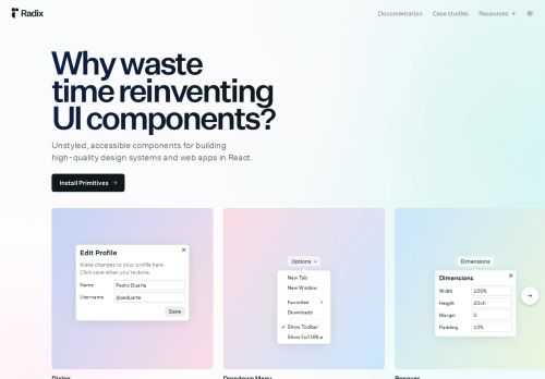 An open-source React component library for building high-quality, accessible design systems and web apps.