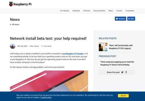 Help test a beta version of the Raspberry Pi bootloader: run Raspberry Pi Imager on an OS-less Raspberry Pi by downloading it over Ethernet.