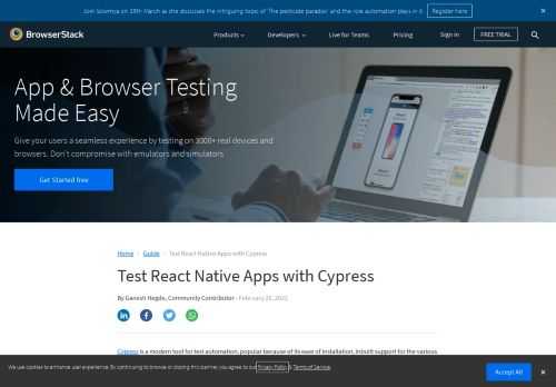 Learn how to test React Native apps with Cypress with examples and code samples. Find out about Cypress script to validate React API calls.