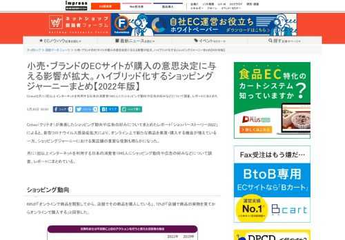 【ネッ担】Criteoは月に1回以上インターネットを利用する日本の消費者1045人にたショッピング動向や広告の好みなどについて調査、レポートにまとめた