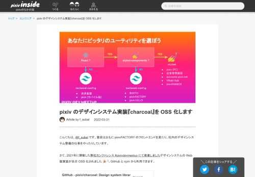 こんにちは、@f_subal です。普段はおもに pixivFACTORY のフロントエンドを見たり、社内のデザインシステム整備の仕事をやったりしています。 さて、2021年に開催した弊社カンファレンス #pixivdevmeetup にて発表しましたデザインシステムの Web 版実装が先日 OSS 化されました 