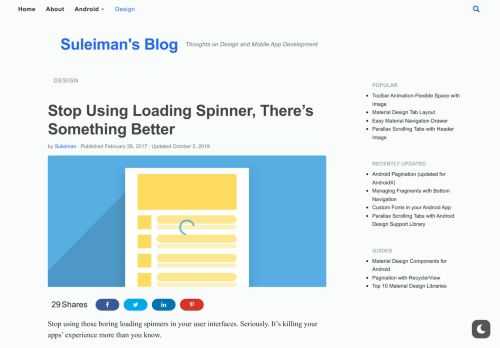 Stop using those boring loading spinners&nbsp;in your user interfaces. Seriously. It's killing your apps' experience more than you know. A loading spinner