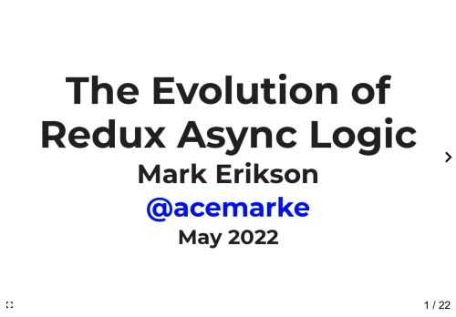 Presentation slides for State of React April 2022