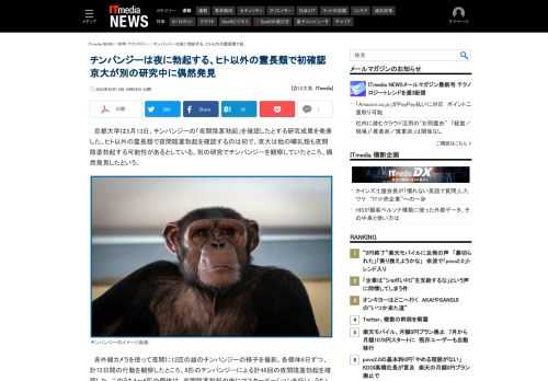 チンパンジーは夜に勃起する──京都大学がこんな事実を発見した。ヒト以外の霊長類が夜間に勃起することが分かったのは初で、他の哺乳類も夜間に勃起する可能性があるとしている。