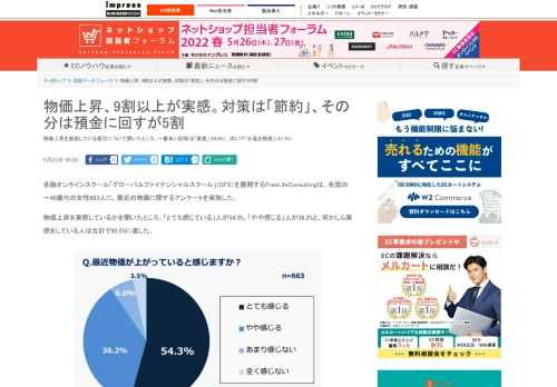 【ネッ担】物価上昇を実感している費目について聞いたところ、一番多い回答は「食費」（86.8%）、次いで「水道光熱費」（61.2%）