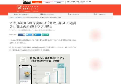 【ネッ担】アプリのダウンロード数は提供開始から右肩上がりで増加、さらなる利用者の拡大が見込まれる