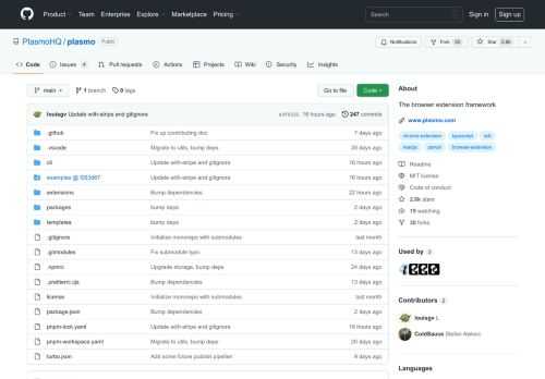 The browser extension framework. Contribute to PlasmoHQ/plasmo development by creating an account on GitHub.