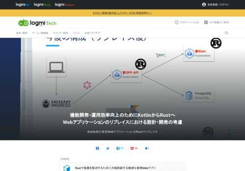 受発注・サプライチェーン管理システムとサプライパートナー向けシステムに関する現状や課題などについて、開発を担当しているエンジニアが話す「Rustで負債を解消するために大幅刷新する複雑な業務Webアプリ」。ここでバックエンドエンジニアのKaribe氏が登壇。Kotlin製の業務WebアプリケーションをRustでリプレイスした経験について話します。