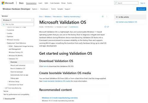 Microsoft Validation OS