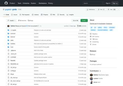 Distributed Embeddable Database. Contribute to gogitdb/gitdb development by creating an account on GitHub.